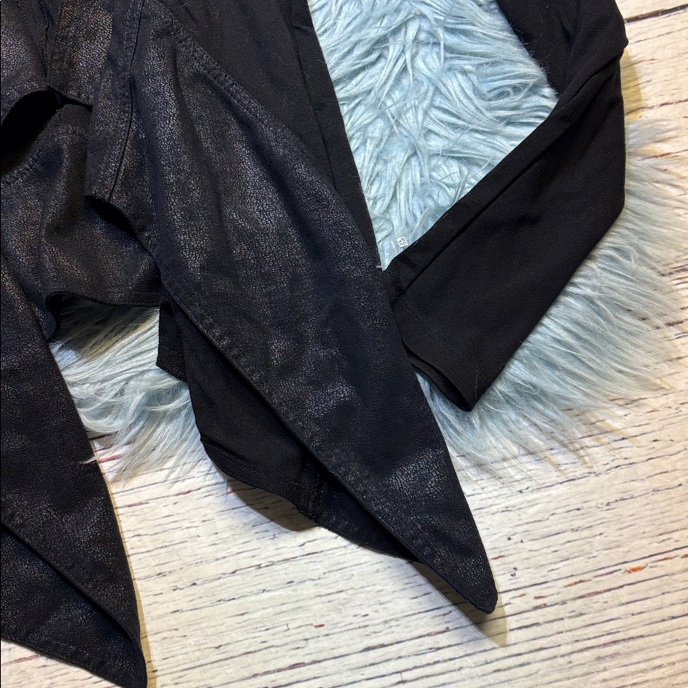 CAbi Black Draped Open-Front Cardigan Mixed Media Black Sz s - Picture 4 of 7